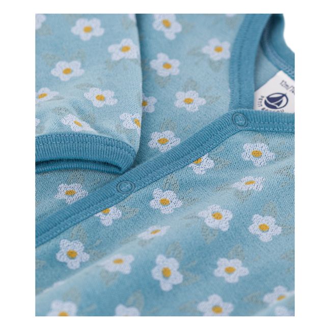 Pyjama Fleurs en Velours | Bleu