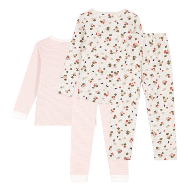 Lot 2 Pyjamas Fleurs et Rayures | Rose