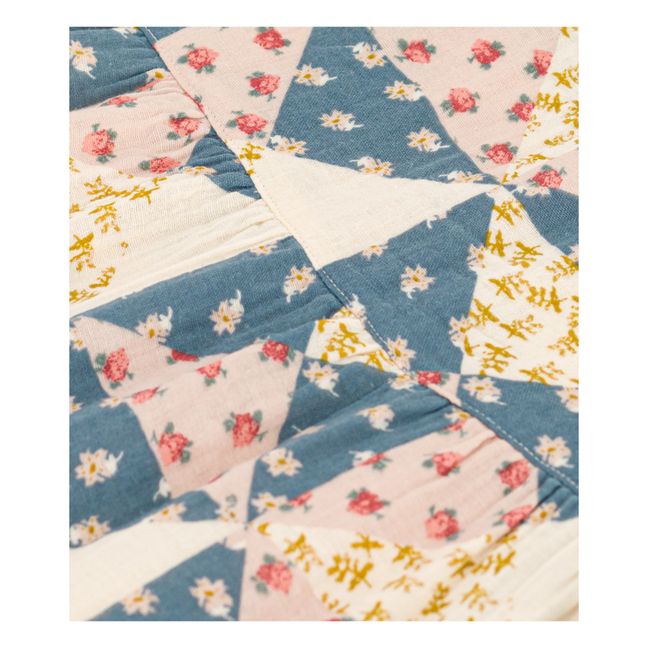 Abito patchwork in garza di cotone | Ecru