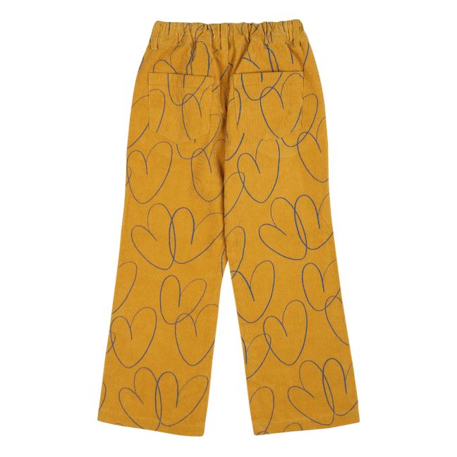 Pantalon Velours Cœur | Yellow