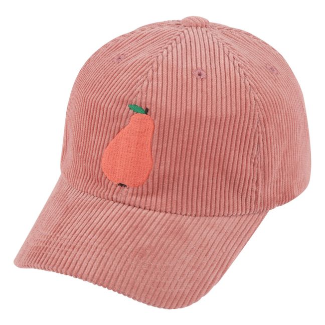 Cappello in velluto a coste con pera | Rosa