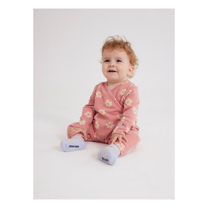 Pijama de algodón ecológico con parche de flor y corazón | Rosa- Imagen del producto n°1