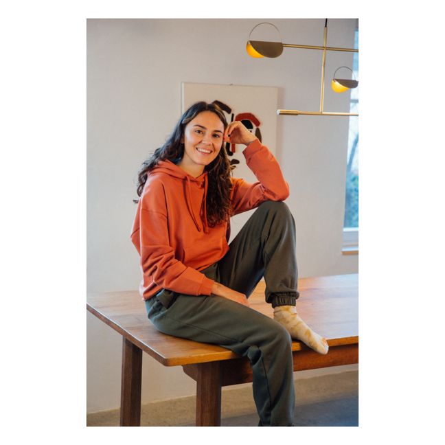 Sudadera con capucha de algodón orgánico - Colección Mujer  | Terracotta