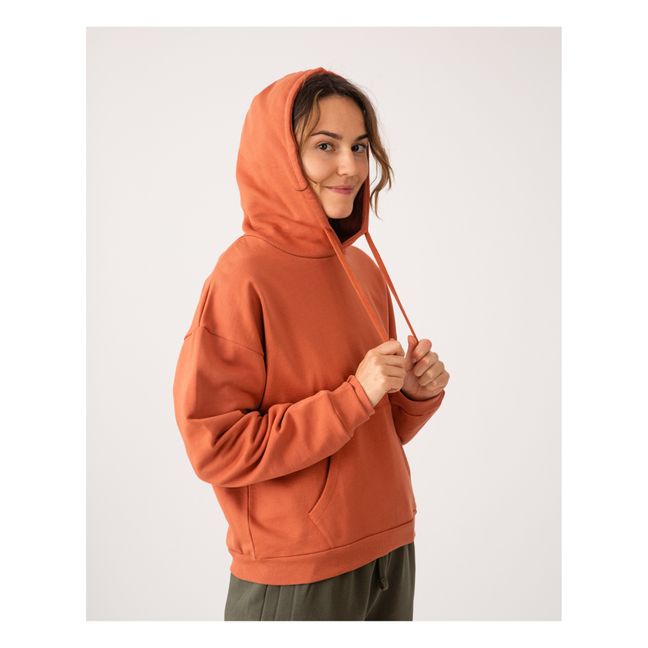 Sweatshirt Kapuze Bio-Baumwolle - Damenkollektion  | Terracotta
