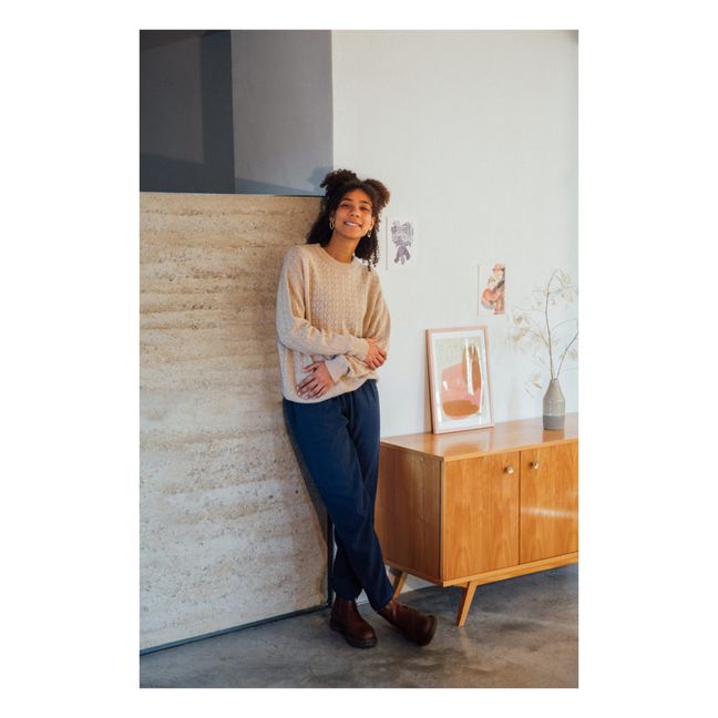 Pull Matières Recyclées Pointelle - Collection Femme  | Beige