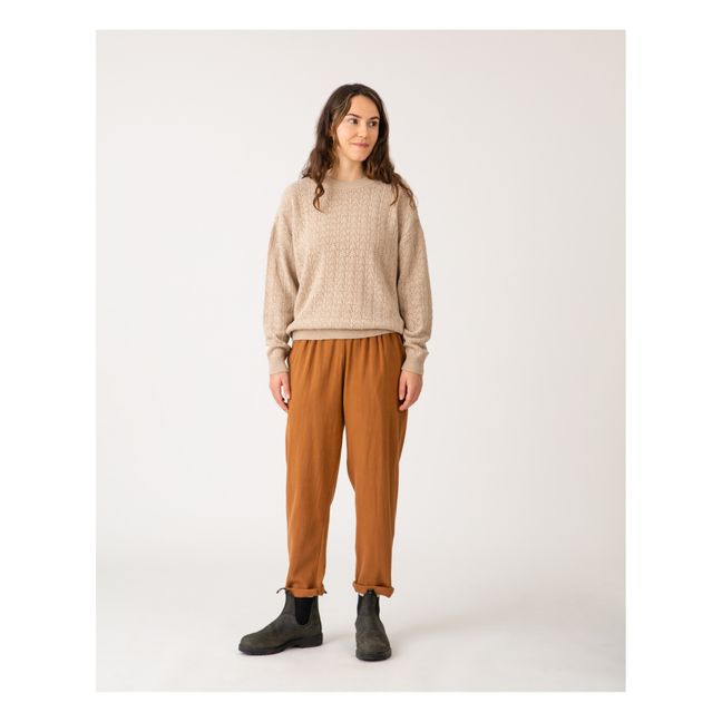 Pull Matières Recyclées Pointelle - Collection Femme  | Beige