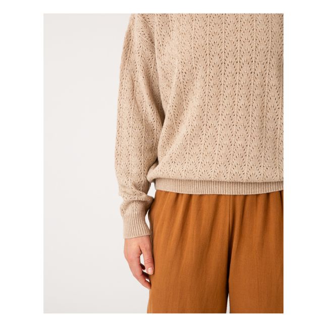 Pull Matières Recyclées Pointelle - Collection Femme  | Beige