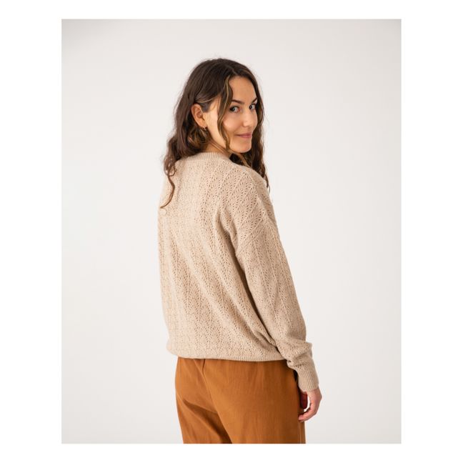 Pull Matières Recyclées Pointelle - Collection Femme  | Beige