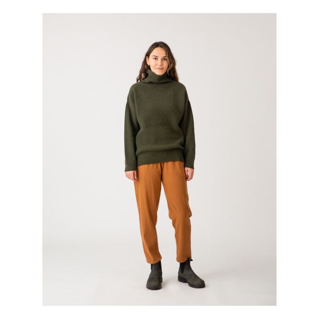 Chimney Sweater in Recycled Materials - Women's Collection | Dark green