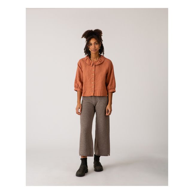 Pantalon Tricot Matières Recyclées - Collection Femme  | Taupe brown