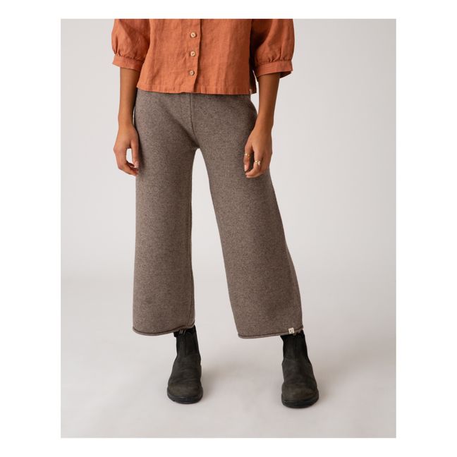 Pantalon Tricot Matières Recyclées - Collection Femme  | Taupe brown