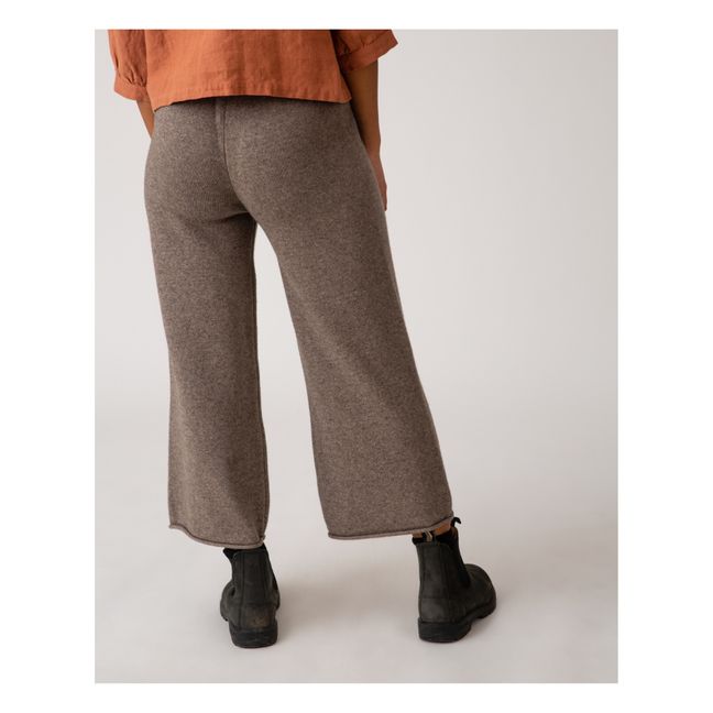 Pantalon Tricot Matières Recyclées - Collection Femme  | Taupe brown