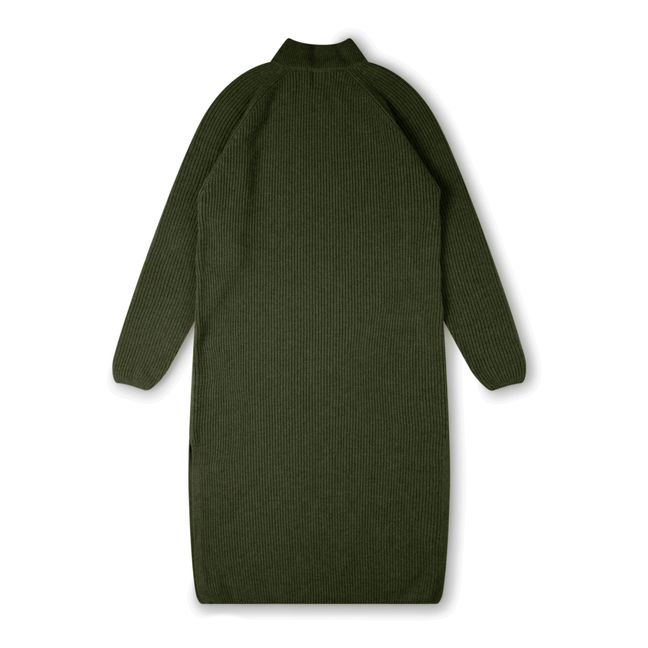 Vestido de punto con materiales reciclados - Colección Mujer  | Verde Oscuro