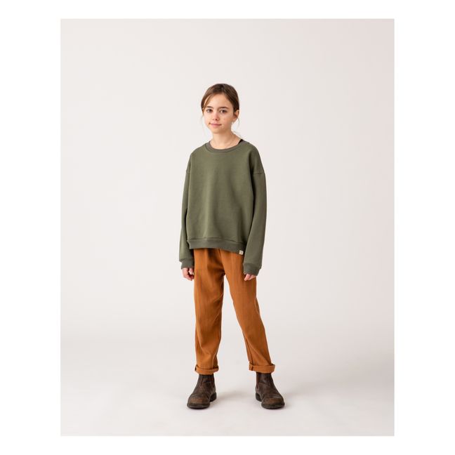 Organic cotton sweatshirt | Dark green
