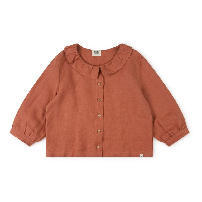 Linen blouse | Terracotta