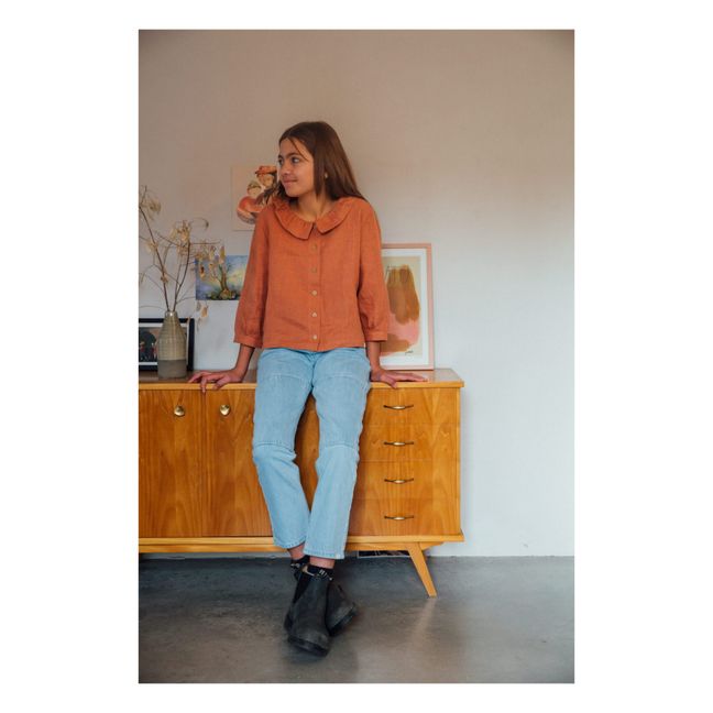 Linen blouse | Terracotta