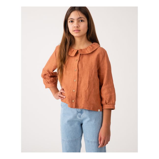Blusa de lino | Terracotta