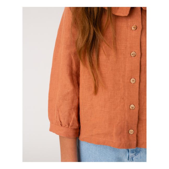 Linen blouse | Terracotta