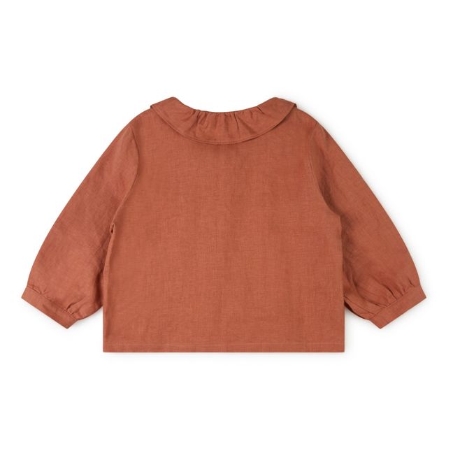 Linen blouse | Terracotta