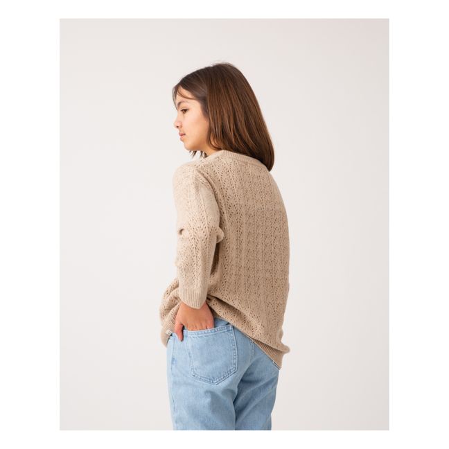 Pull Matières Recyclées Ajouré | Beige