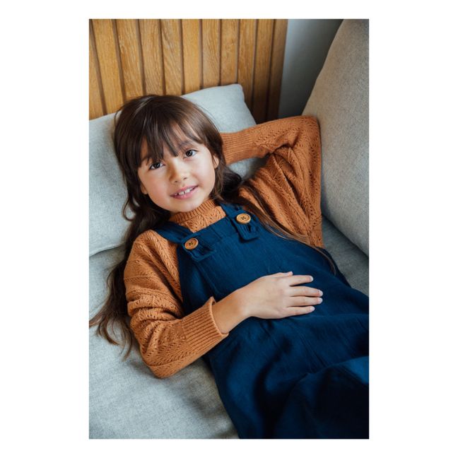 Openwork recycled materials jumper | Ochre