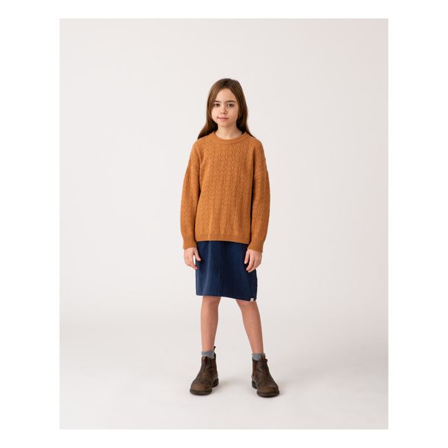 Openwork recycled materials jumper | Ochre