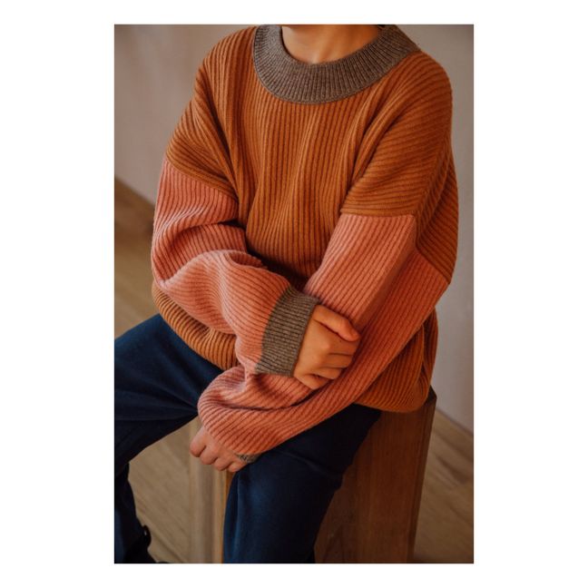 Maglia bicolore in materiale riciclato | Ruggine