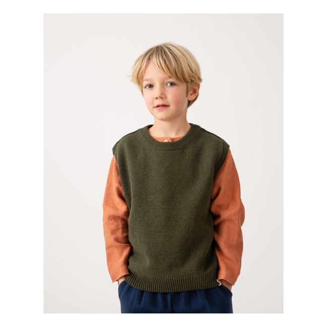 Pull Sans Manches Matières Recyclées | Vert foncé