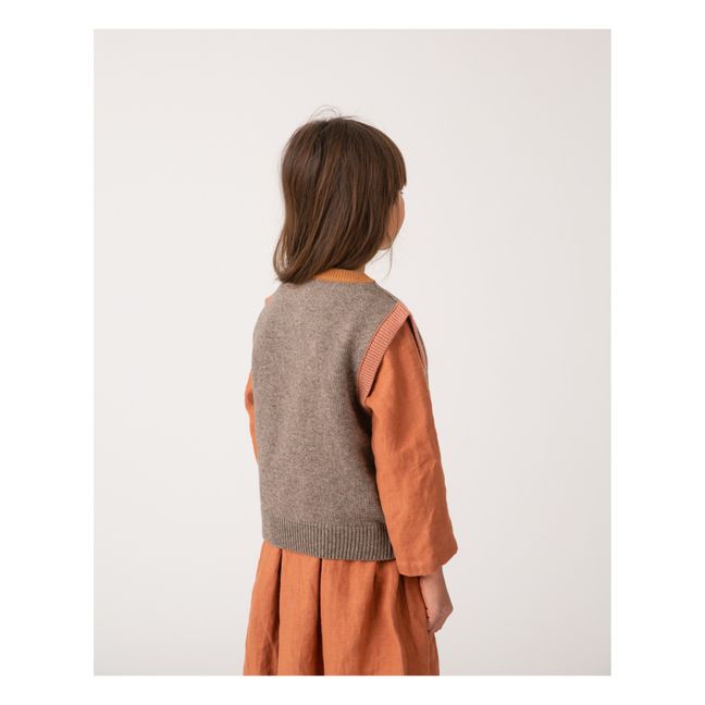 Sleeveless jumper Recycled materials | Taupe brown
