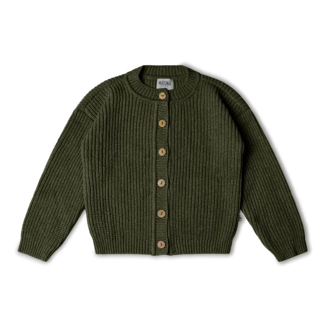 Cardigan riciclato | Verde scuro