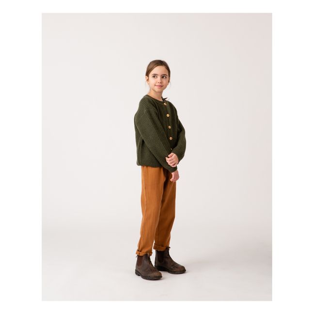 Cardigan riciclato | Verde scuro