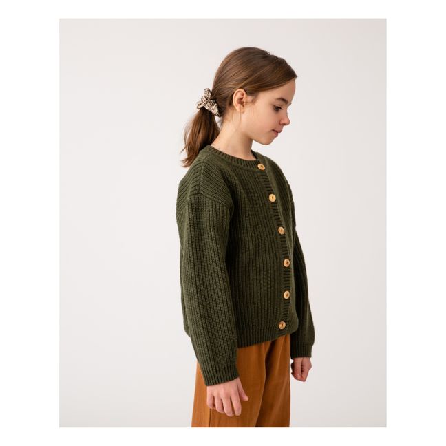 Cardigan riciclato | Verde scuro