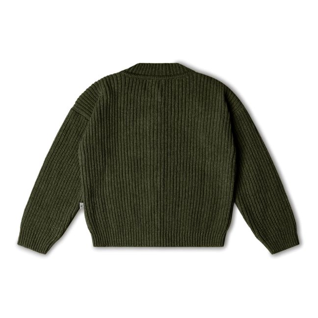 Cardigan riciclato | Verde scuro