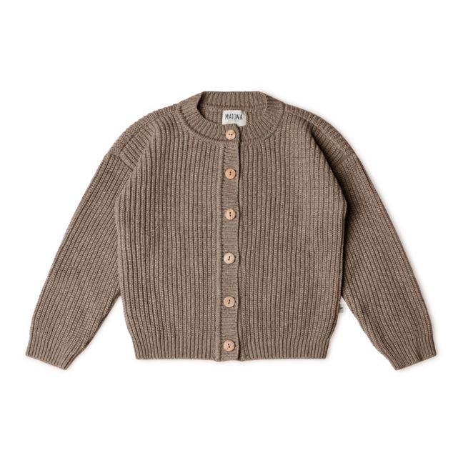 Recycled Cardigan | Taupe brown