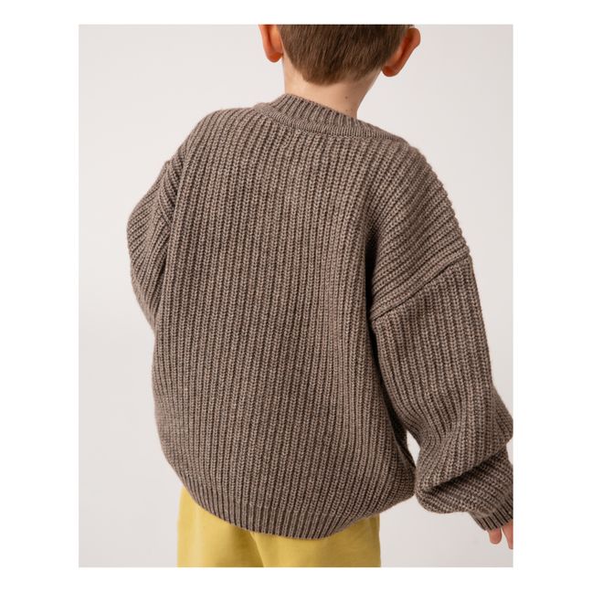 Recycled Cardigan | Taupe brown