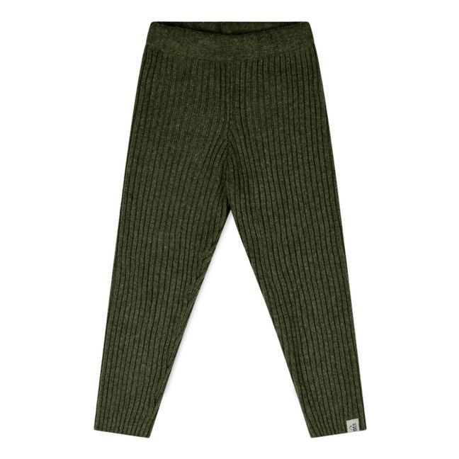 Legging Maille Côtelée Matières Recyclées | Vert foncé