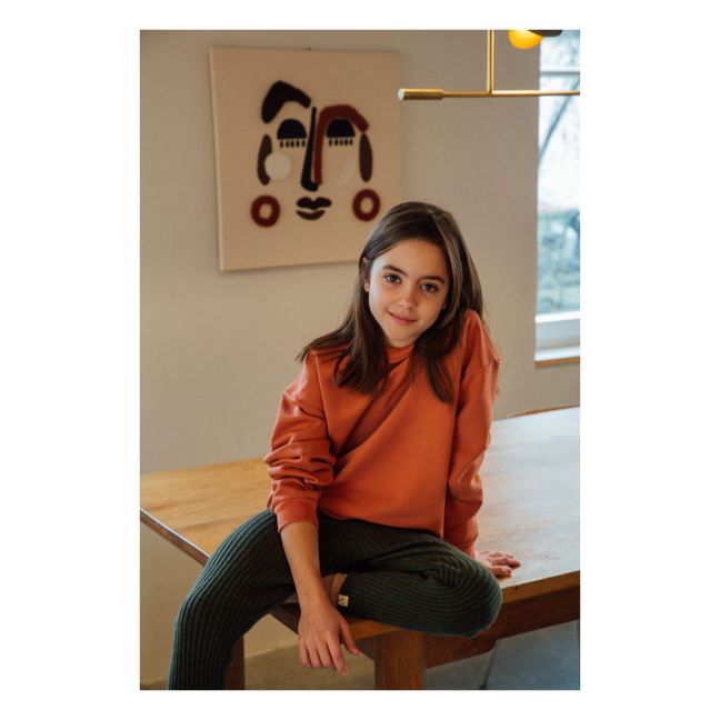 Legging Maille Côtelée Matières Recyclées | Vert foncé