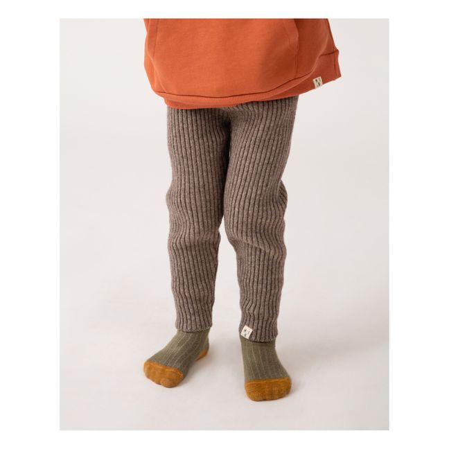 Legging Maille Côtelée Matières Recyclées | Taupe brown
