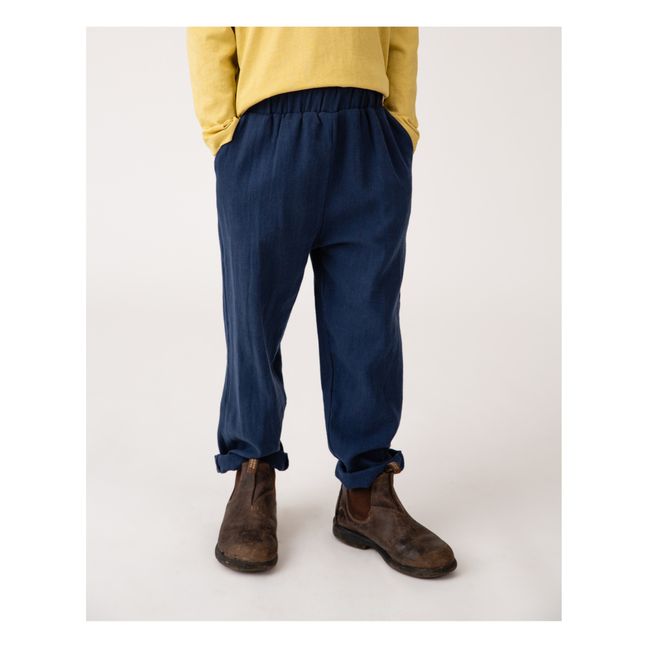 Organic cotton trousers | Navy blue