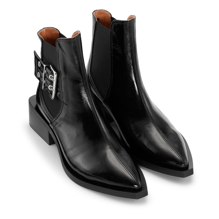 Chelsea Boots Chunky Buckle Charol | Negro- Imagen del producto n°1
