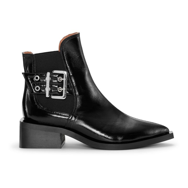 Chelsea Boots Chunky Buckle Charol | Negro- Imagen del producto n°0
