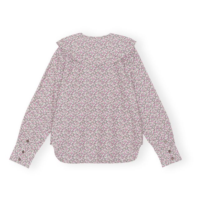 Blouse Double Col Imprimée Coton Bio | Rose