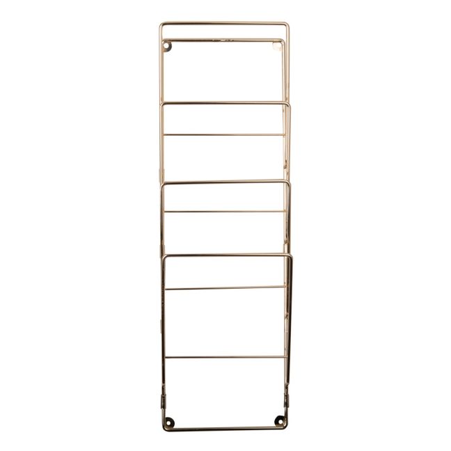 Magazine holder in gold-plated steel | Gold
