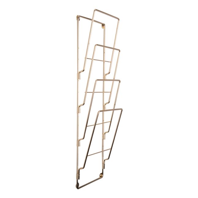 Magazine holder in gold-plated steel | Gold