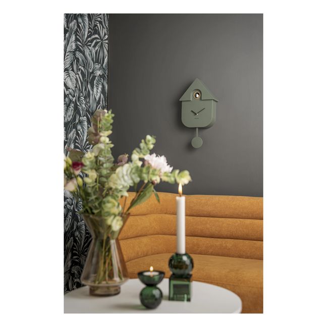 Horloge à pendule Modern Cuckoo | Vert foncé