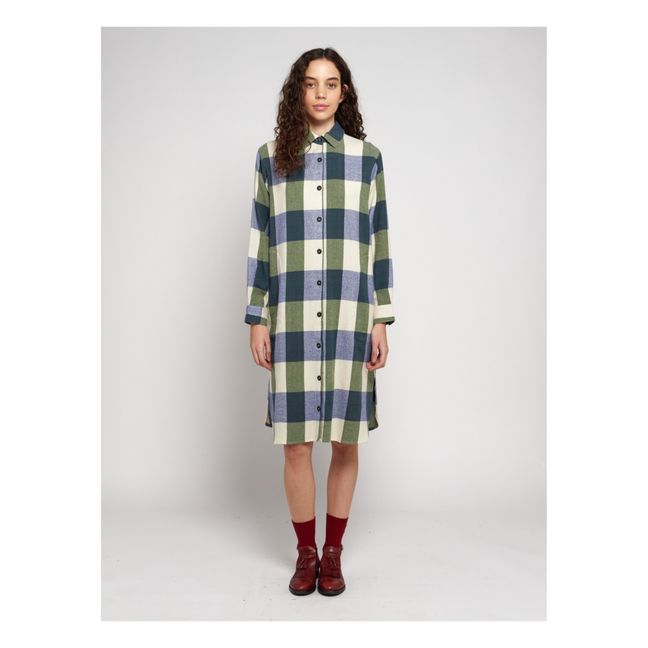 Robe Flanelle à Carreaux - Collection Femme  | Bleu marine