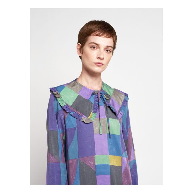 Robe Géométrique Col Amovible - Collection Femme  | Violet