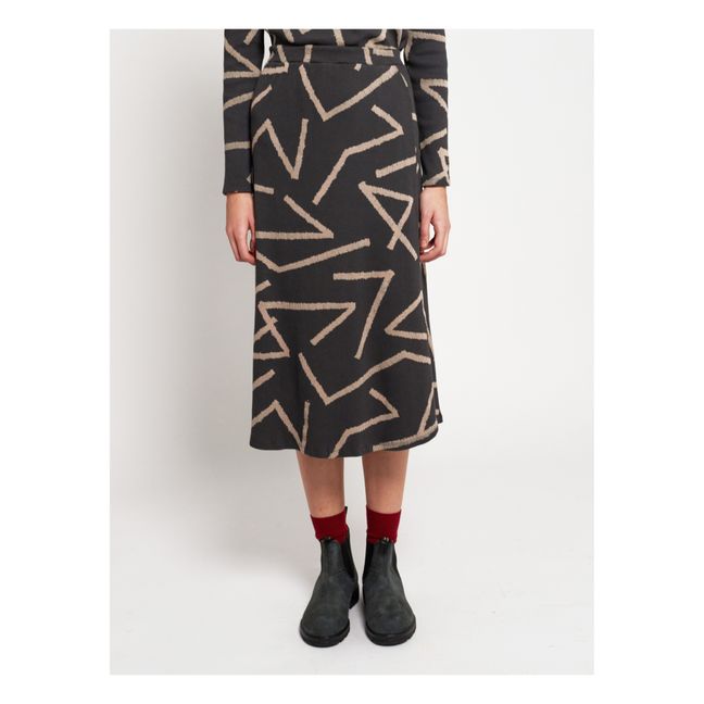 Jupe Coton Bio Lignes - Collection Femme  | Gris anthracite