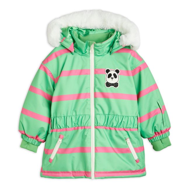Doudoune Ski Polyester Recyclé Rayé | Verde