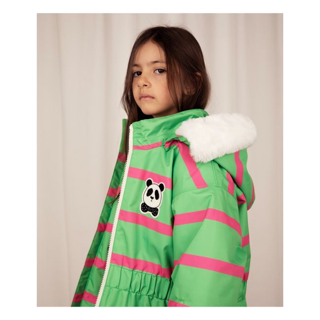 Doudoune Ski Polyester Recyclé Rayé | Verde